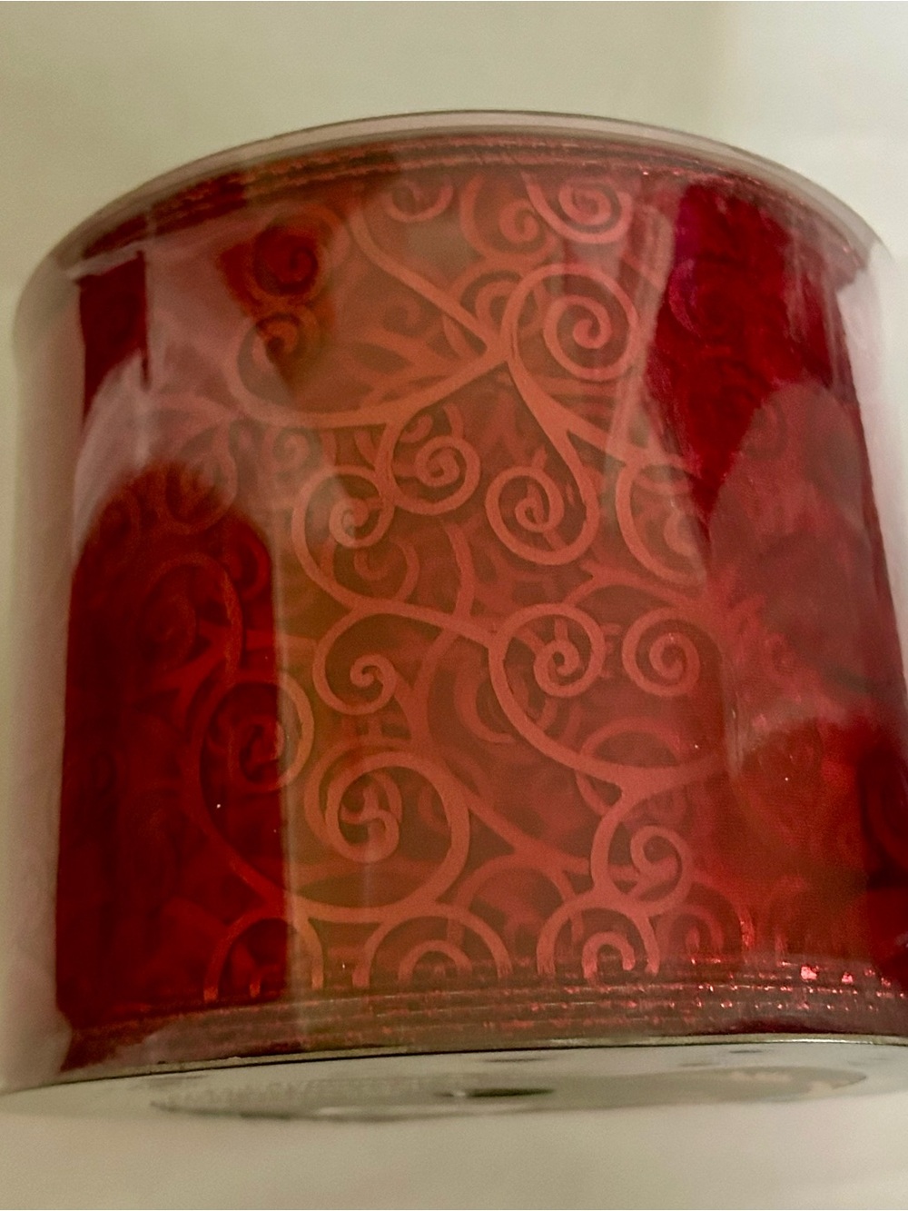 5" Wide Wired Burgundy Red Christmas Ribbon Spool 25 Yards